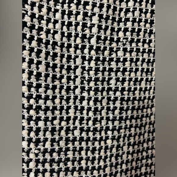 NWT ST. JOHN Sleeveless Ecru White Black Multi Tweed Knit Shift Dress Zip Up M - Picture 7 of 14